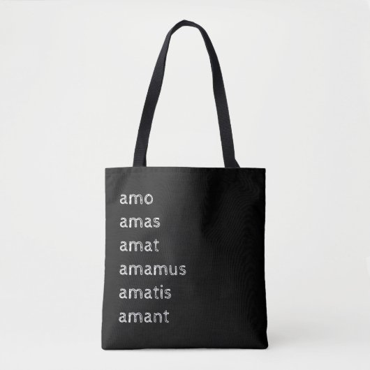 Latijnse Canvas tas, Amo amas amat Tote Bag (Voorkant)