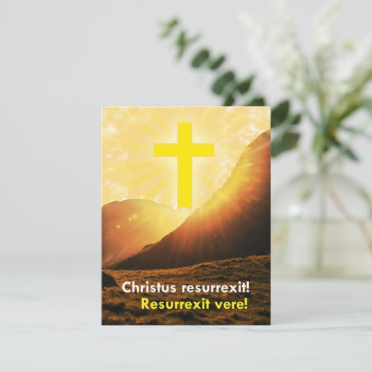 Latijnse Christus is Risen Pasen Greeting Feestdagenkaart (Staand voorkant)