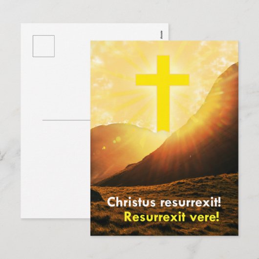 Latijnse Christus is Risen Pasen Greeting Feestdagenkaart (Voorkant / Achterkant)