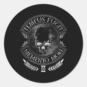 Latijnse Gezegden Tempus Fugit Meto Mori Ronde Sticker