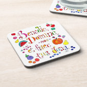 Latijnse Hoogheid Grace Prayer - Bless Us O Lord Bier Onderzetter (Linkerzijde)