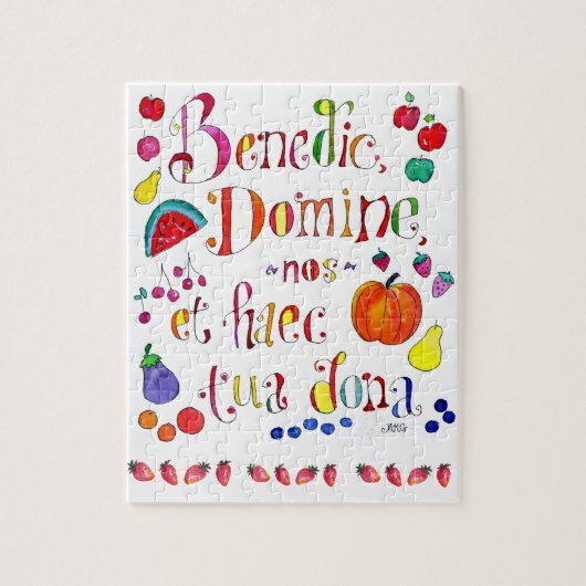 Latijnse Hoogheid Grace Prayer - Bless Us O Lord Legpuzzel (Verticaal)
