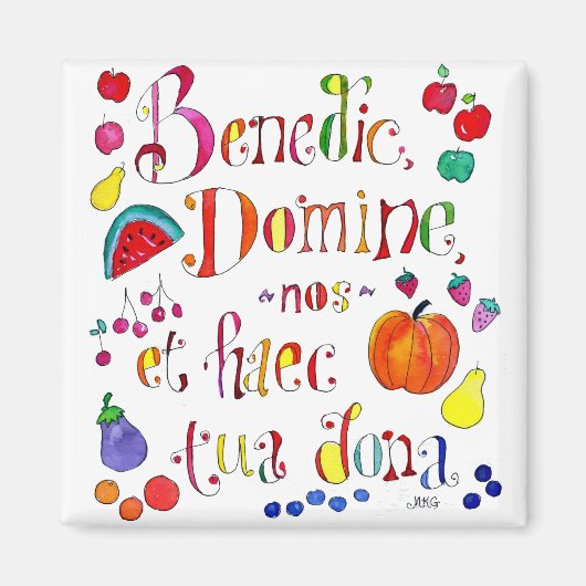 Latijnse Hoogheid Grace Prayer - Bless Us O Lord Magneet (Voorkant)