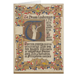 Latijnse Hymn Medieval Stijl Verlichte Calligrafie