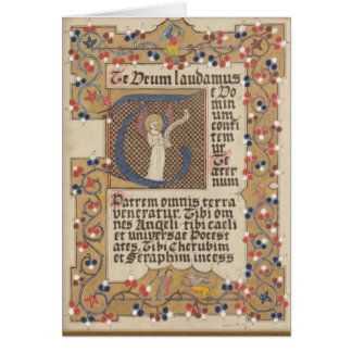 Latijnse Hymn Medieval Stijl Verlichte Calligrafie