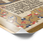 Latijnse Hymn Medieval Stijl Verlichte Calligrafie Foto Afdruk (Hoek)