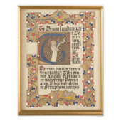 Latijnse Hymn Medieval Stijl Verlichte Calligrafie Foto Afdruk (Voorkant)