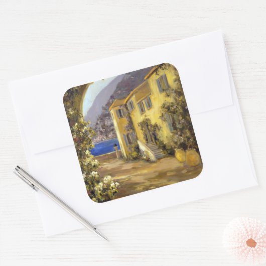 Latijnse kalm I Vierkante Sticker (Envelop)