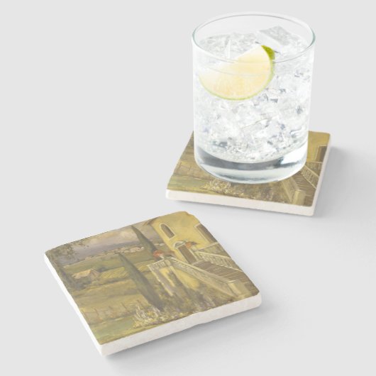 Latijnse kalm II Stenen Onderzetter (Zijkant)