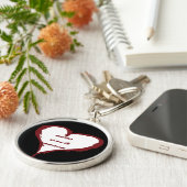 Latijnse liefde verovert alle hartkeychain sleutelhanger (Zijkant)