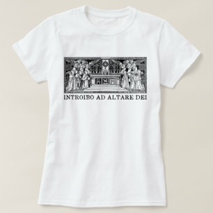 Latijnse mis Introibo ad Altare Dei Katholieke Vin T-shirt
