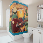 Latijnse muziekinstrumenten afdrukken douchegordijn (In situ)