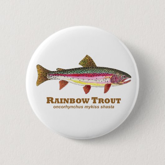 Latijnse naam regenboogforel ronde button 5,7 cm (Voorkant)