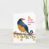 Latijnse patrijs in een perenboom grappig met de h feestdagen kaart (Voorkant)