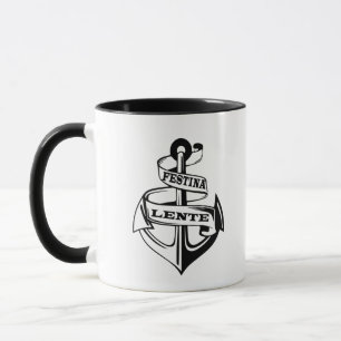 Latijnse uitdrukking Festina lente Mok