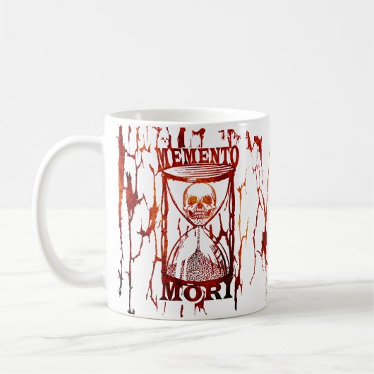 Latijnse uitdrukking - grijp de dag - Memento Mori Koffiemok (Links)