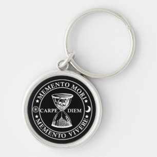 Latijnse uitdrukking - Memento Mori Memento Vivere Sleutelhanger