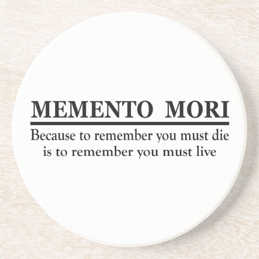 Latijnse uitdrukking - Memento Mori Zandsteen Onderzetter (Voorkant)
