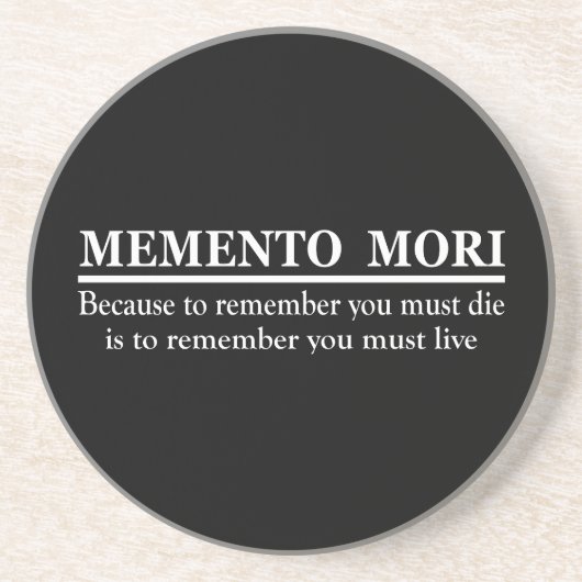 Latijnse uitdrukking - Memento Mori Zandsteen Onderzetter (Voorkant)