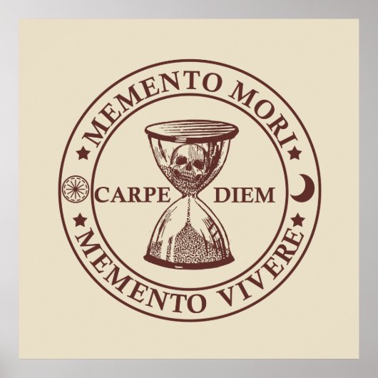 Latijnse uitdrukking - Pak de dag - Memento Mori Poster (Voorkant)