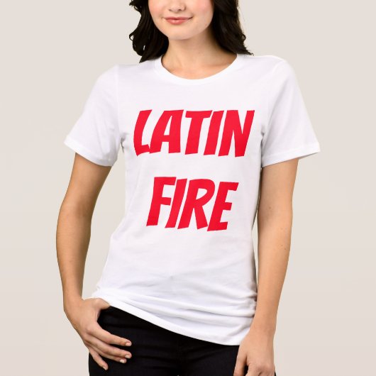 Latijnse Vuur Humoristische Grappige Liefde Spaans Tri-Blend Shirt (Voorkant)