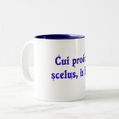 Latijnse zin over de Mok van advocaten (Voorkant links)