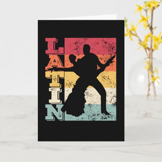 Latin American Dance Couple Vintage Kaart (Gele Bloem)