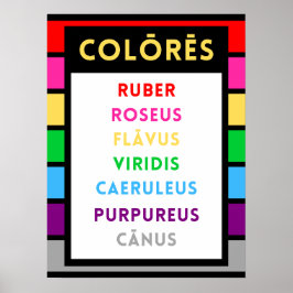 Latin Colours Poster - Latin Teacher Gift