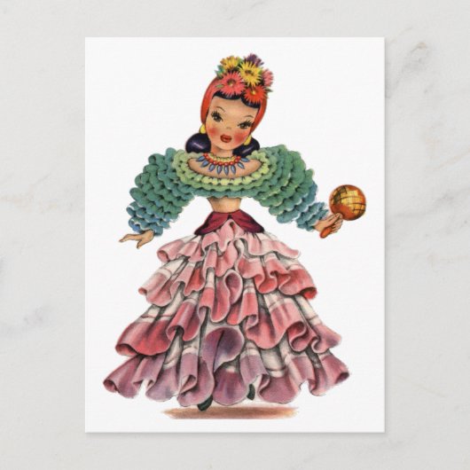  Latin Dancer Traditionele Dress Briefkaart (Voorkant)