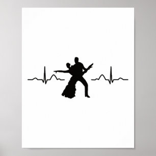Latin Dancing Couple Waterverf Rumba Dancer Poster