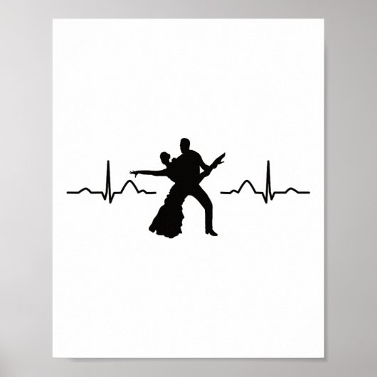 Latin Dancing Couple Waterverf Rumba Dancer Poster (Voorkant)