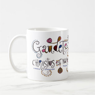 Latin Gaudete grillige handbeletterde kerst Koffiemok