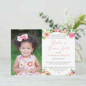 Latina 1st Birthday Baptism Party tropische kleure Kaart (Staand voorkant)