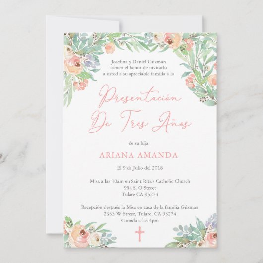 Latina 3 jaar presentatiemassa voor meisje kaart (Voorkant)