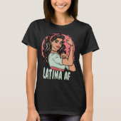 Latina AF Hand getrokken Spaanse empowerment vrouw T-shirt (Voorkant)