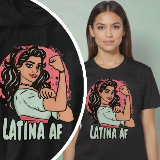 Latina AF Hand getrokken Spaanse empowerment vrouw T-shirt