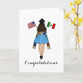 Latina Afstuderen Afstudeerder Serape Mexico Ameri Kaart (Gele Bloem)