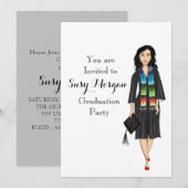 Latina Afstuderen de Uitnodiging van de Illustrati (Voorkant / Achterkant)