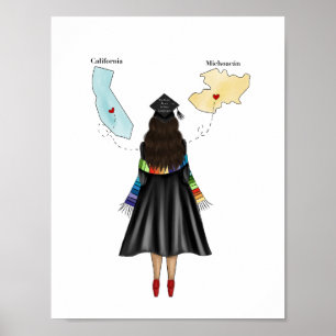 Latina Afstuderen met twee staten Afstuderen Poster