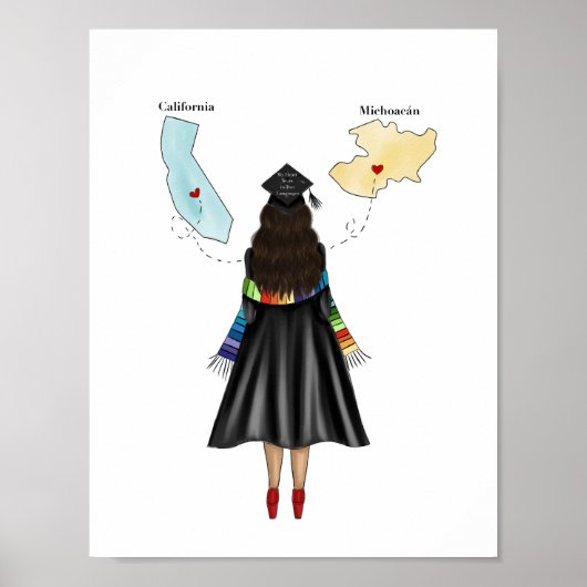 Latina Afstuderen met twee staten Afstuderen Poster (Voorkant)