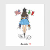 Latina Afstuderen Serape Mexico en de Amerikaanse  Sticker (Vel)