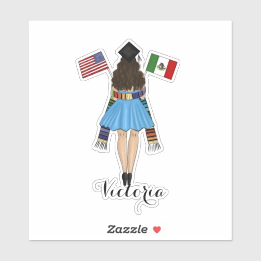 Latina Afstuderen Serape Mexico en de Amerikaanse  Sticker (Vel)