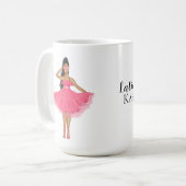 Latina Babe Pink Custom Naam Koffiemok (Voorkant links)