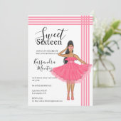 Latina Babe Roze Sweet 16th Kaart (Staand voorkant)