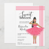 Latina Babe Roze Sweet 16th Kaart (Voorkant / Achterkant)