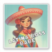 Latina Boss Babe Latina is eigenaar van een klein Sticker (Voorkant)
