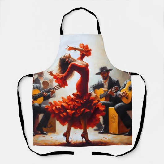 Latina Flamenco Spaans Mexicaans Schort (Voorkant)