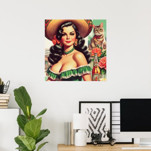  Latina Illustratie Poster (Thuiskantoor)