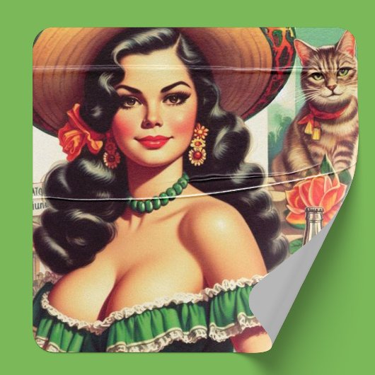  Latina Illustratie Vierkante Sticker