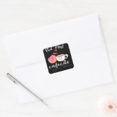 Latina Ma Cute Spanish Coffee en Conchas Pun Mam Vierkante Sticker (Envelop)